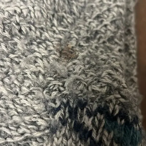 Royal Robbins Knit Zip Up Hoodie Sweater Wool Blend Women’s Large Blue Gray L - Picture 7 of 7